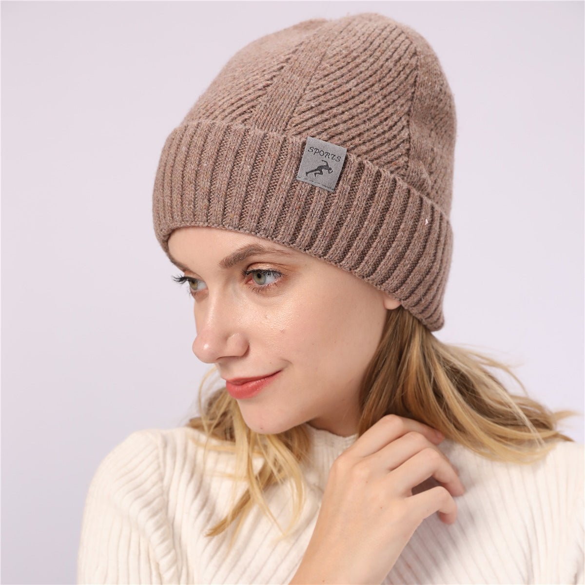 Curled and velvet hat