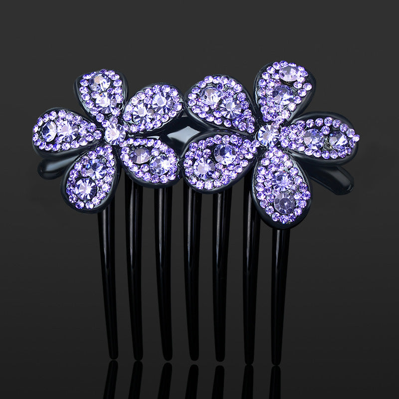 Hair accessories diamond and flower comb