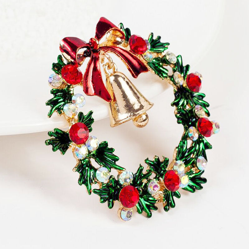 Christmas bell brooch