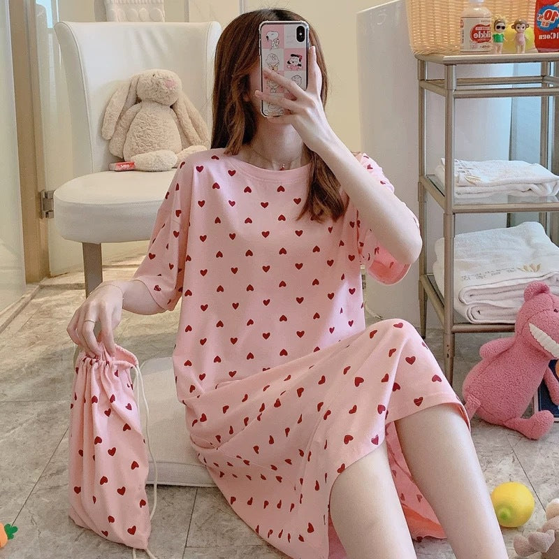 Nightdress Short Sleeve Ladies Summer Homewear Set