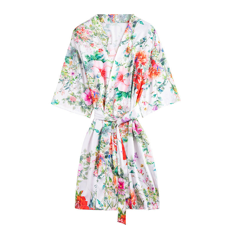 Ladies silk home night gown