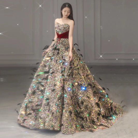 Women's Fashion Temperament Sequins Sheath Dresses