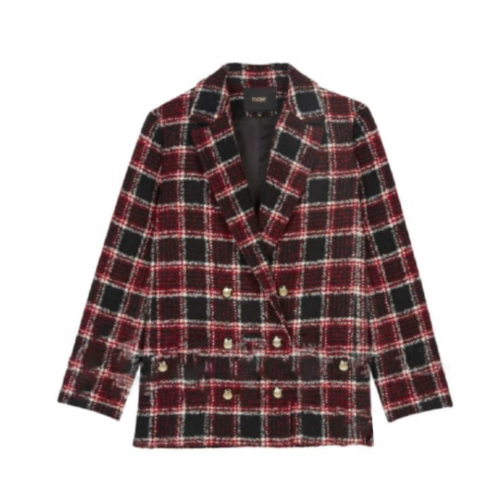 Tweed Plaid Jacket High-Waisted Shorts Two-Piece Suit For Women