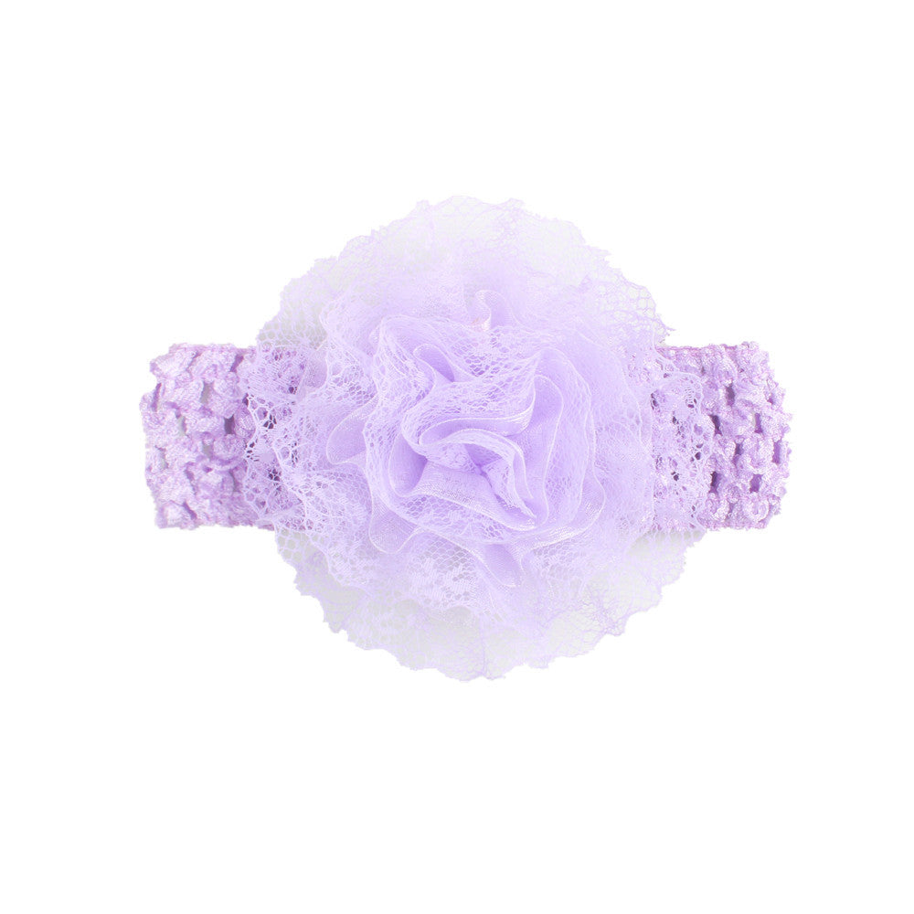 Baby Hair Band Chiffon Flower Lace Elastic Children Hair Band
