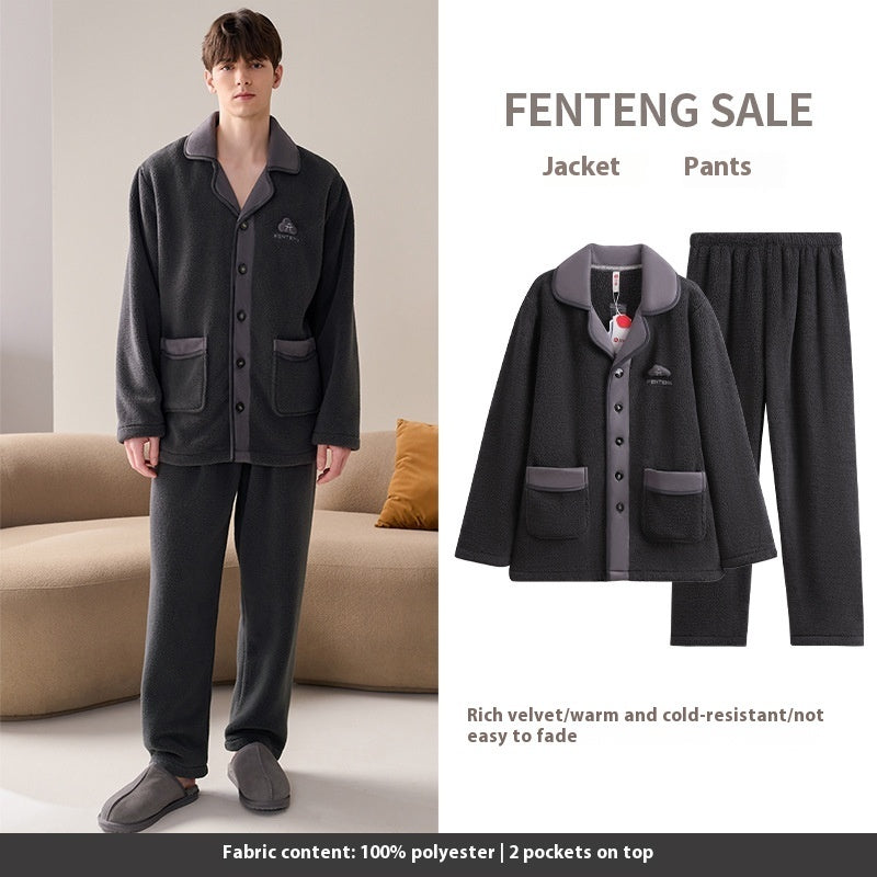 Couple Pajamas Fleece-lined Thickened Women's Suit