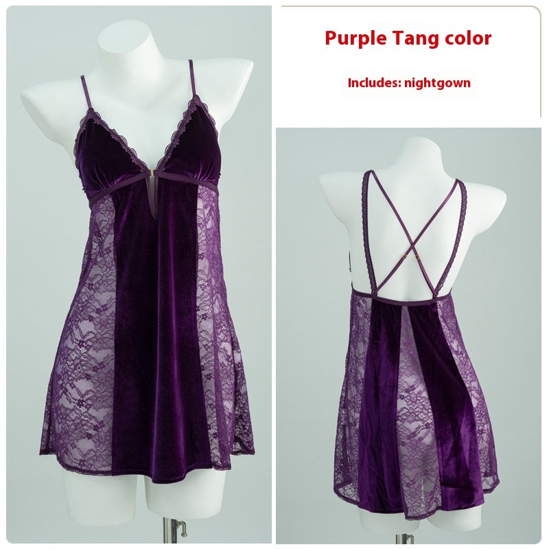 Women's Suspender Nightdress Outerwear Gown Homewear