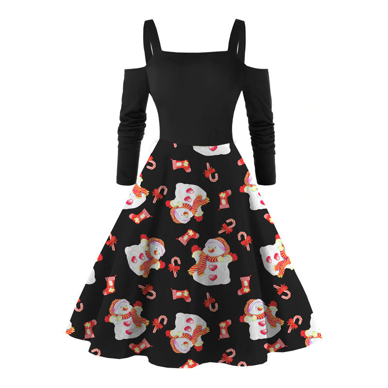 Women's Long Sleeve Red Christmas Dress