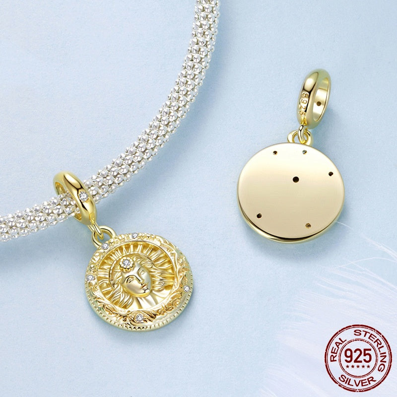 Original S925 Sterling Silver Gold Plated Sun Goddess Pendant Parts