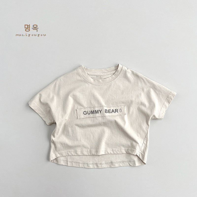 Children's Short-sleeved Printed Boy Loose Casual Top All-matching Clothes