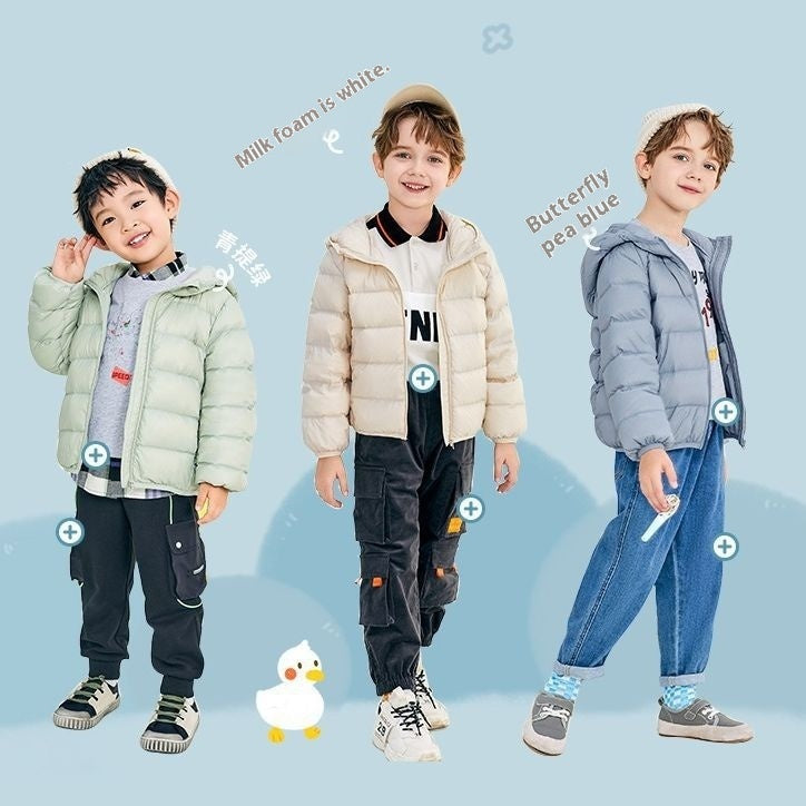 New Boys And Girls Hooded Down Jacket