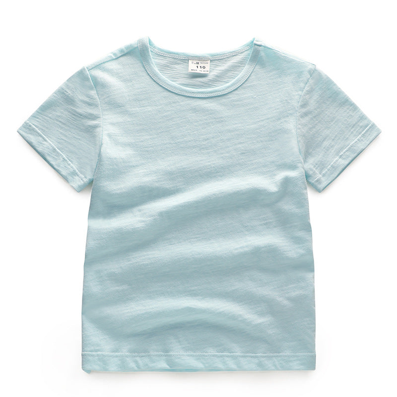 Solid Color Top Ins Round Neck Children's T-shirt