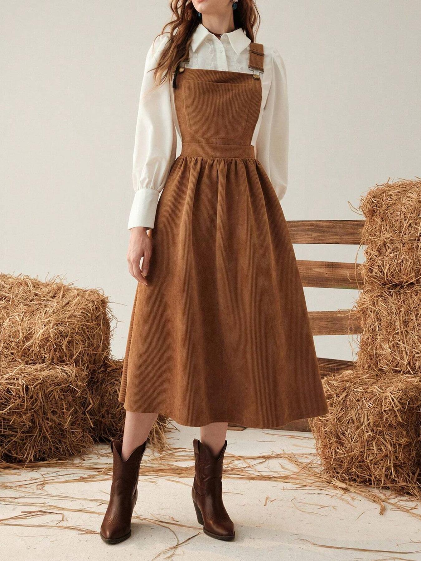 Suspender Skirt For Female Students French Style Vacation Loose