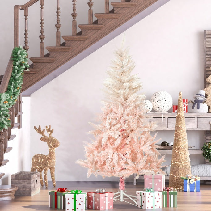 6ft Unlit Spruce Artificial Christmas Tree With Realistic Branches And 800 Tips, Pink