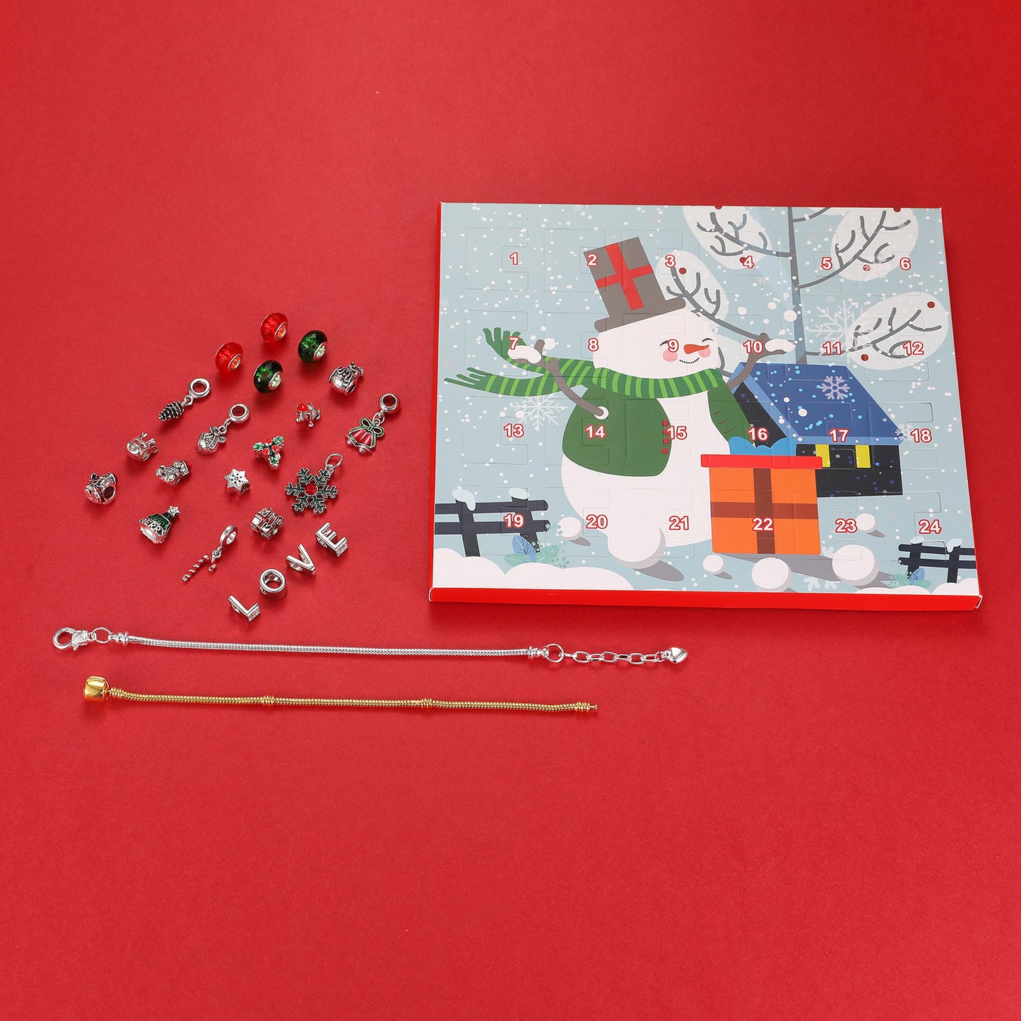 Christmas Jewelry Calendar Gift Box Set Diy Beaded Blind Box Bracelet