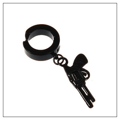 Tassel Black Earrings Without Pierced Cross Wolf Men And Women Tide Earrings