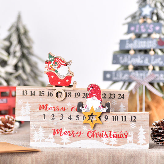 Christmas Wooden Calendar Mobile Ornaments