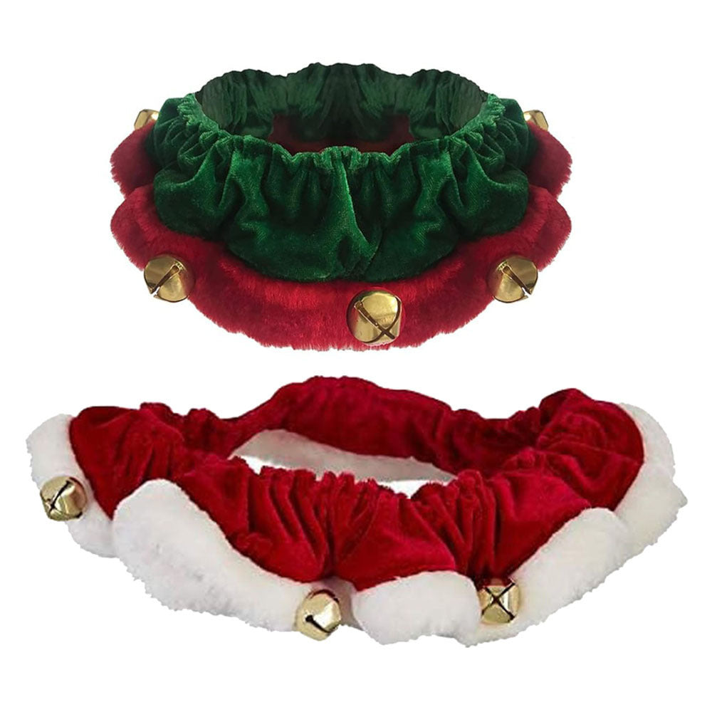 Dog Christmas Outfit Christmas Dog Collar With Bells Ornaments Holiday Christmas Dog Neckwear Costume Clothes For Small Medium Large Dogs Pets