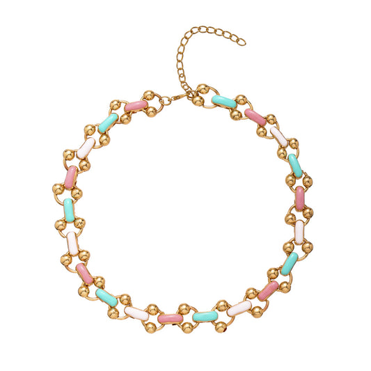 Dripping Rainbow Color Necklace Exaggerated Necklace Clavicle Chain