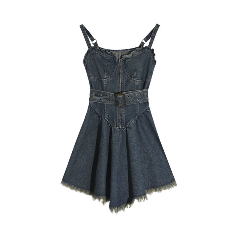 Women's Summer Hot Girls' Denim Suspender Dress