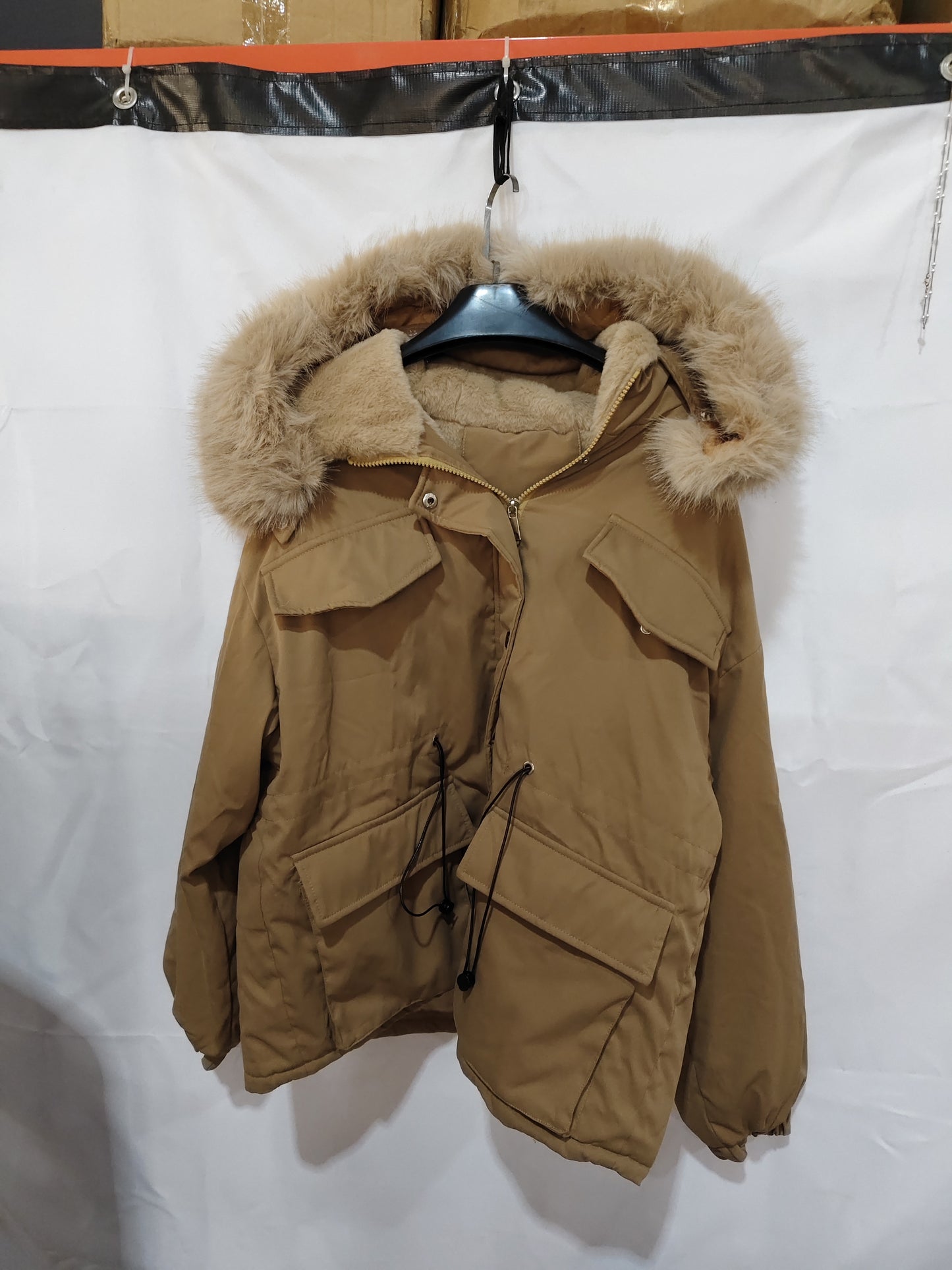 European And American Fur Collar Artificial Fur Parka
