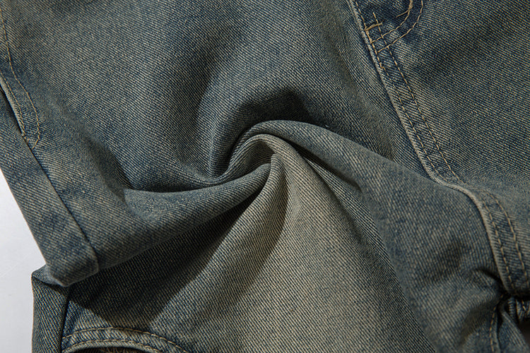 Ripped Hollow-out Denim Trousers For Men