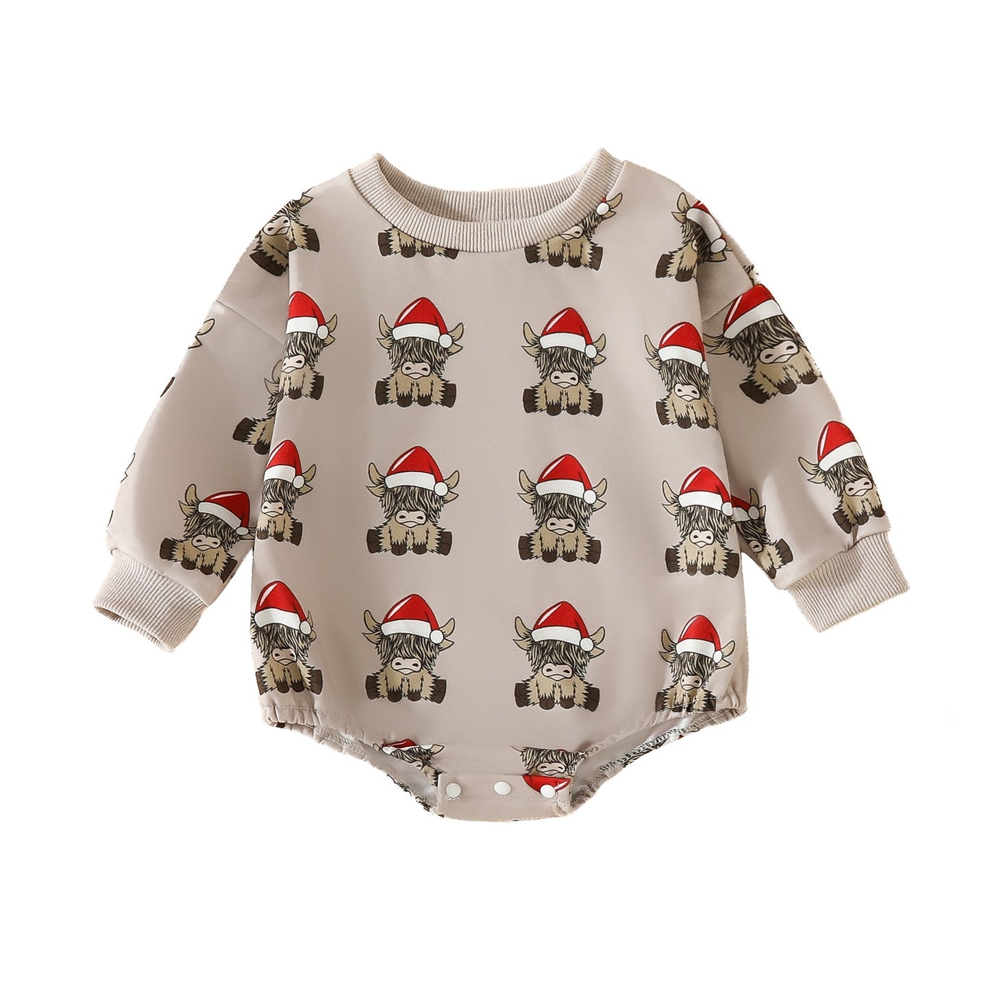 Baby Old Head Christmas Printed Romper