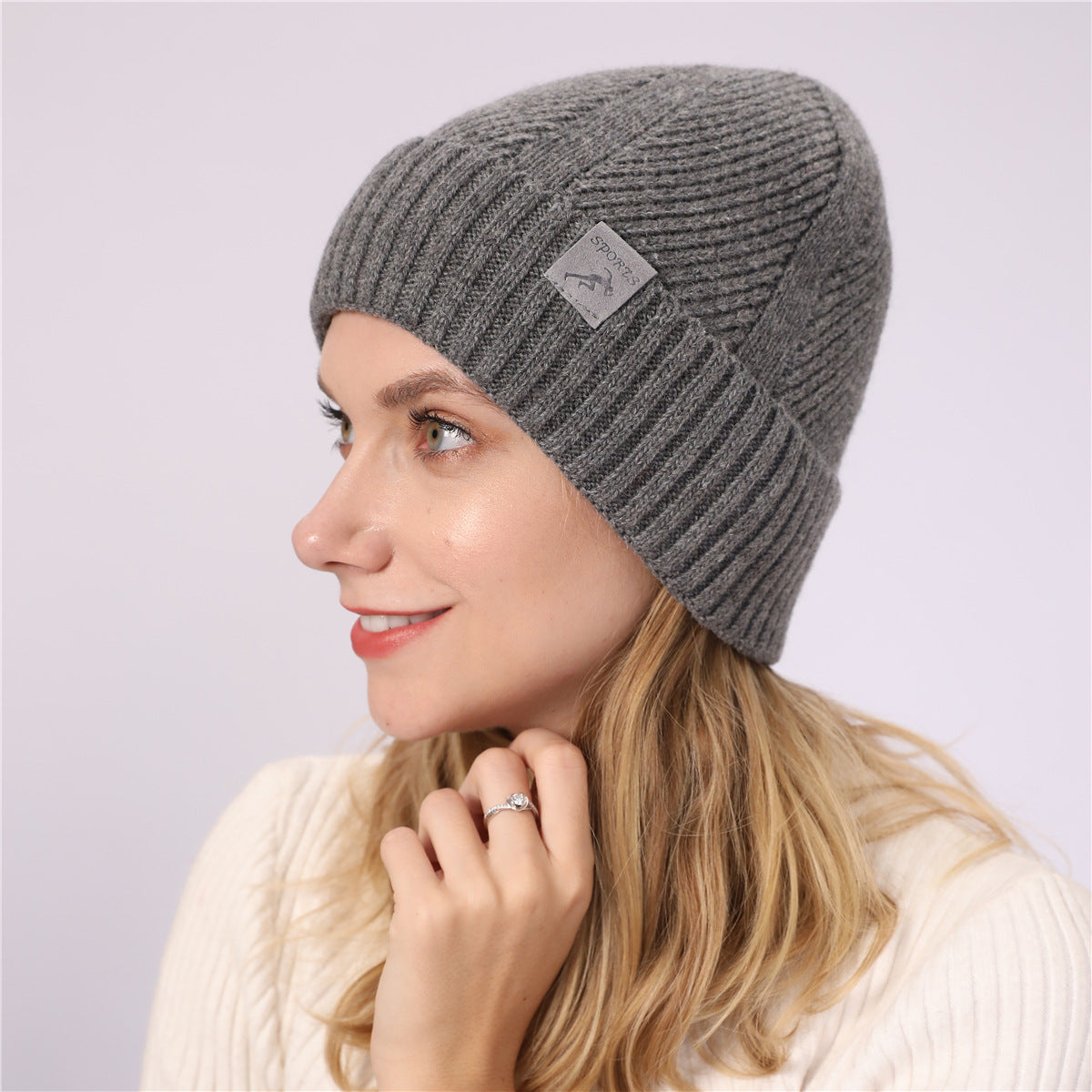 Curled and velvet hat