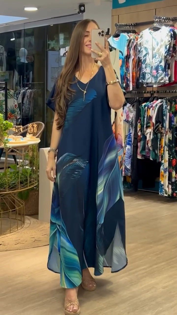 European And American Printing Dress Loose