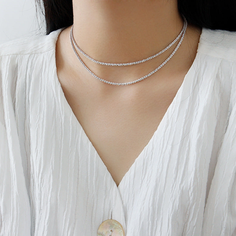 S925 Sterling Silver Necklace Gypsophila Clavicle Necklace