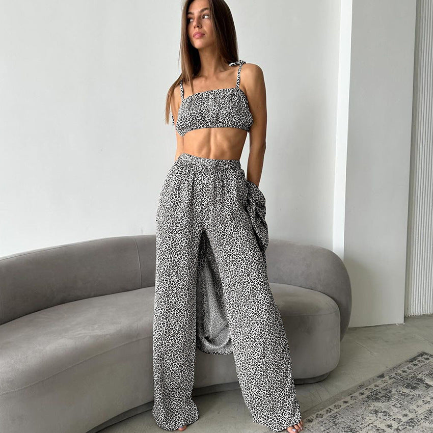 Women's Silk Leopard Print Printed Homewear