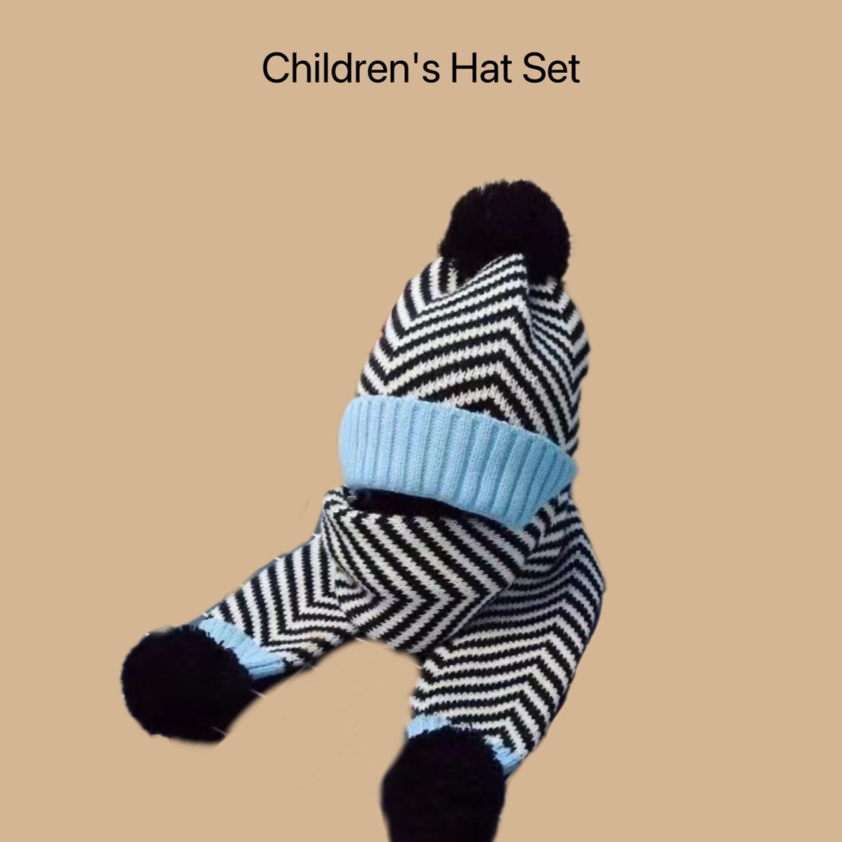 Children's Hat Set Scarf Two-piece Boys' Knitted Fleece-lined