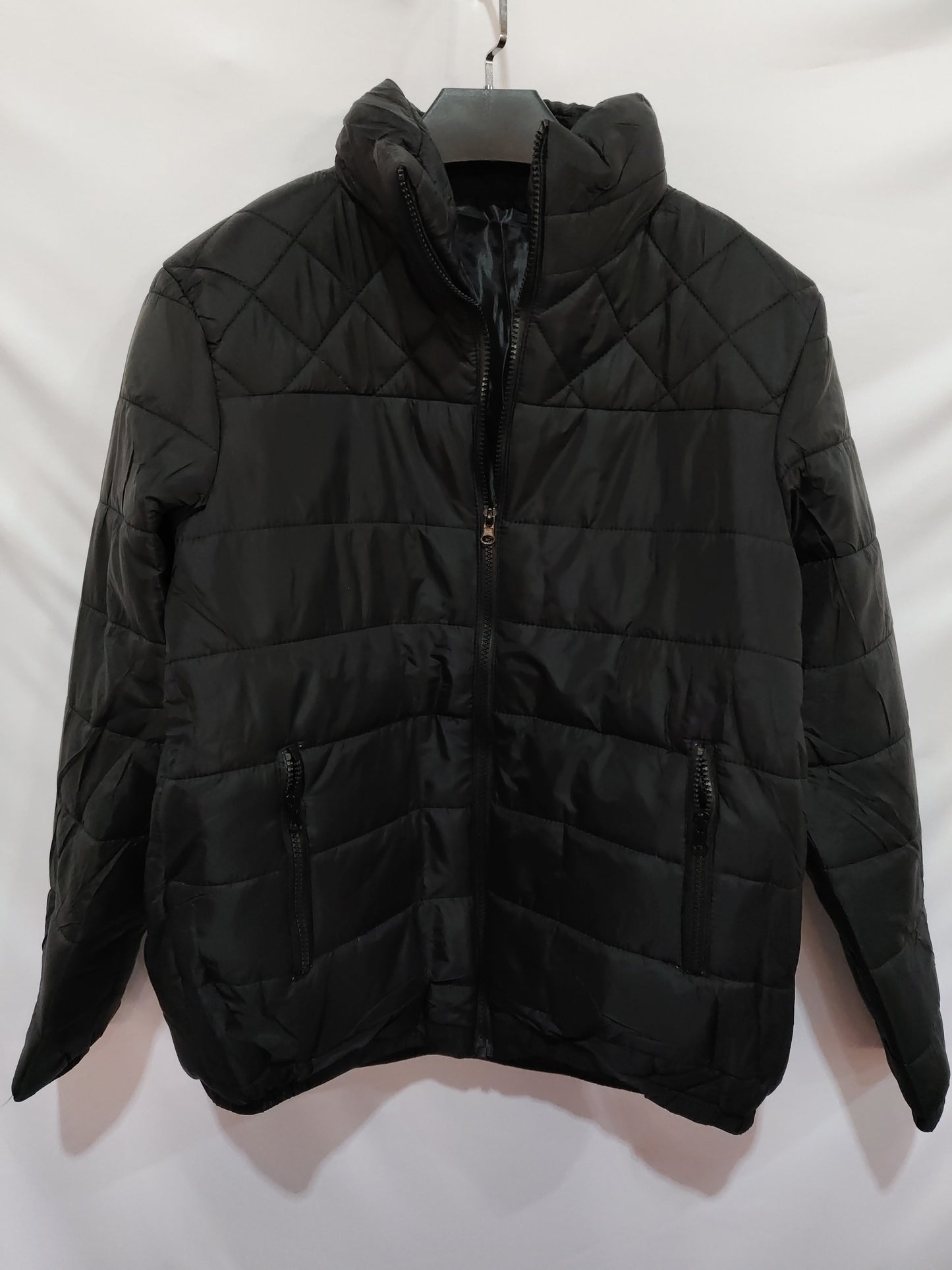 Men's Coat Winter Solid Color Stand Collar Jacket Fashion Rhombus Sewing Design Coat Casual Business Clothing