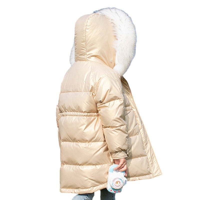 New Children's Down Jacket Girls Mid-length