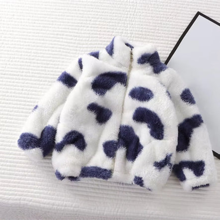 Fleece Padded Coat Puff Velvet Surface Western Style All-matching Baby Boy And Baby Girl Warm Top