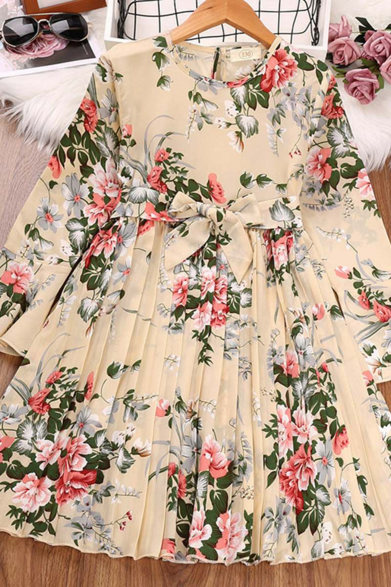 Girls Retro Long Sleeve Princess Dress