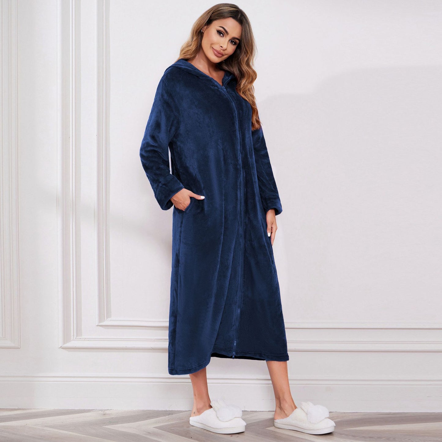 Ladies' Homewear Nightdress Double-sided Velvet Thick Hooded