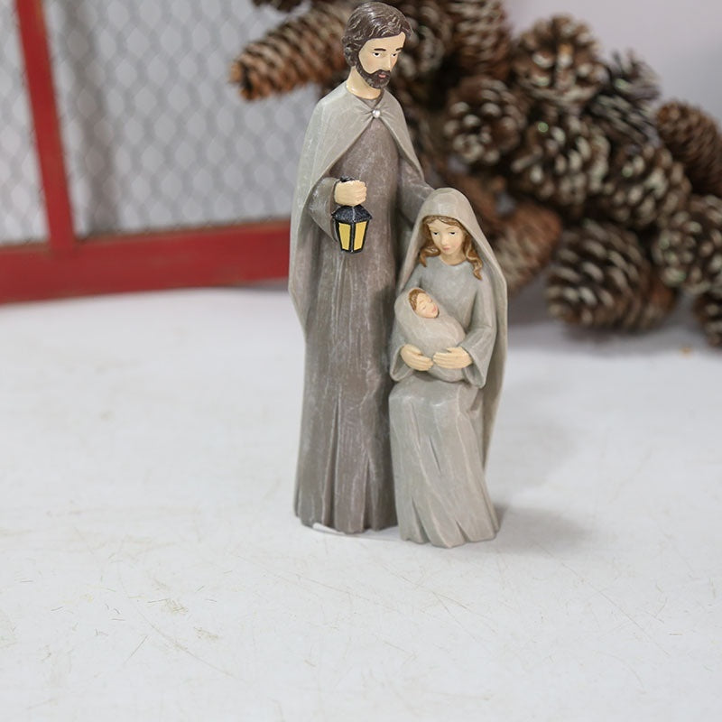 Christmas Relief Virgin Holding Saint Baby Decorations