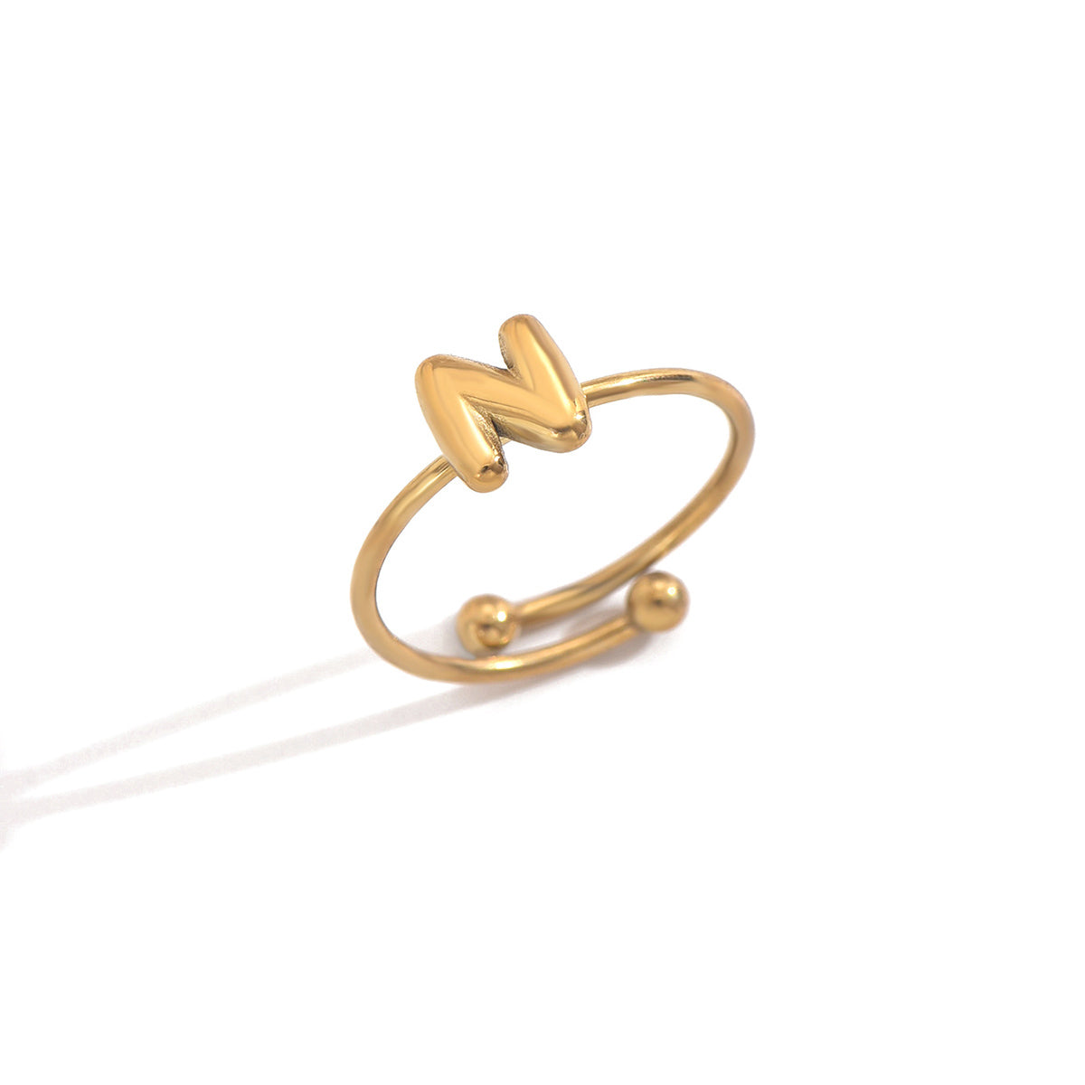 Lxalry 18K Gold Plated Stainless Steel Initial Ring For Women - Adjustable Minimalist Letter A-Z Rings, Personalized Gift Jewelry, Waterproof, Hypoallergenic, Tarnish-Free, Trendy Custom Statement Rin