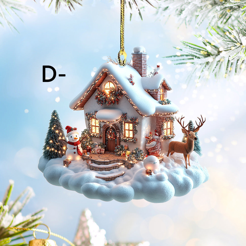 Christmas Snow House 2D Acrylic Decoration