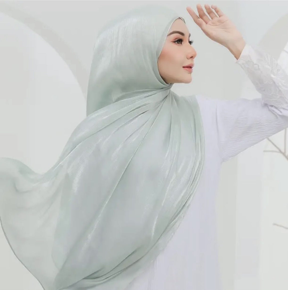 Shiny Satin Scarf Malay Scarf