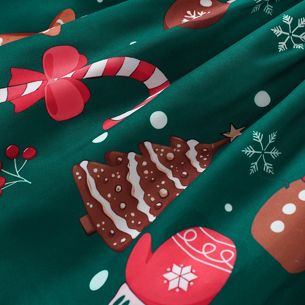 Christmas False Two-piece Patchwork Dress