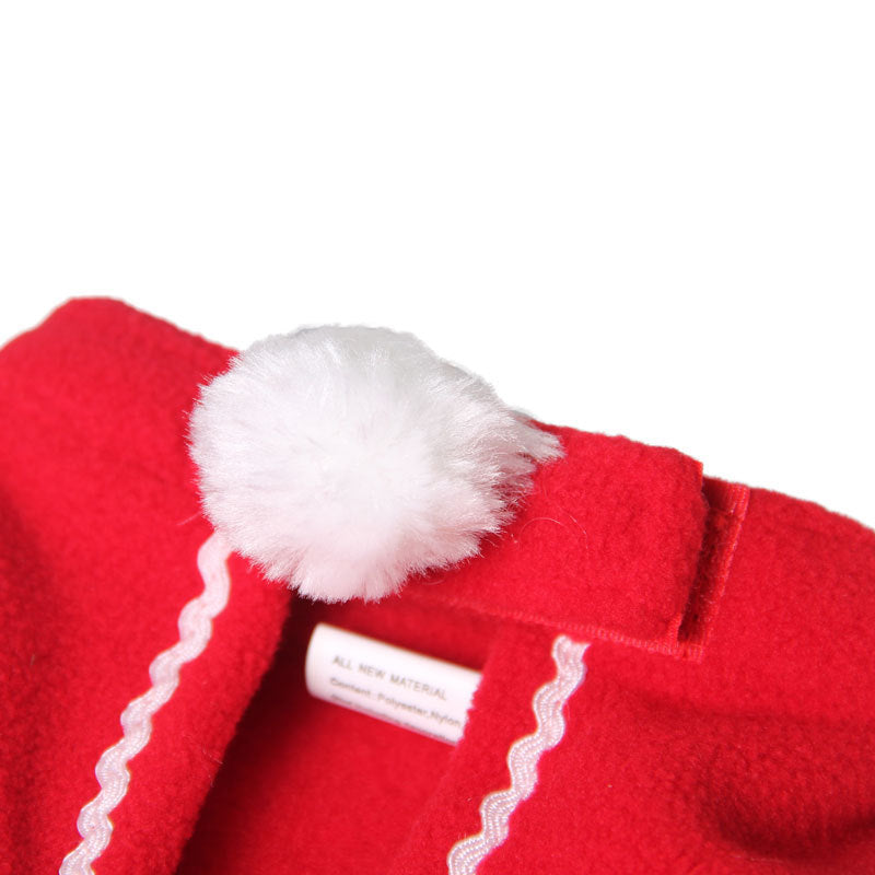 Red Christmas Suit Dog Cat Small Cape