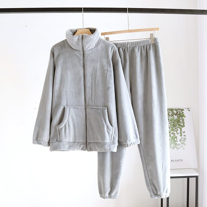 Men's And Women's Fashionable Fall And Winter Coral Velvet Padded Thickened Homewear Suit