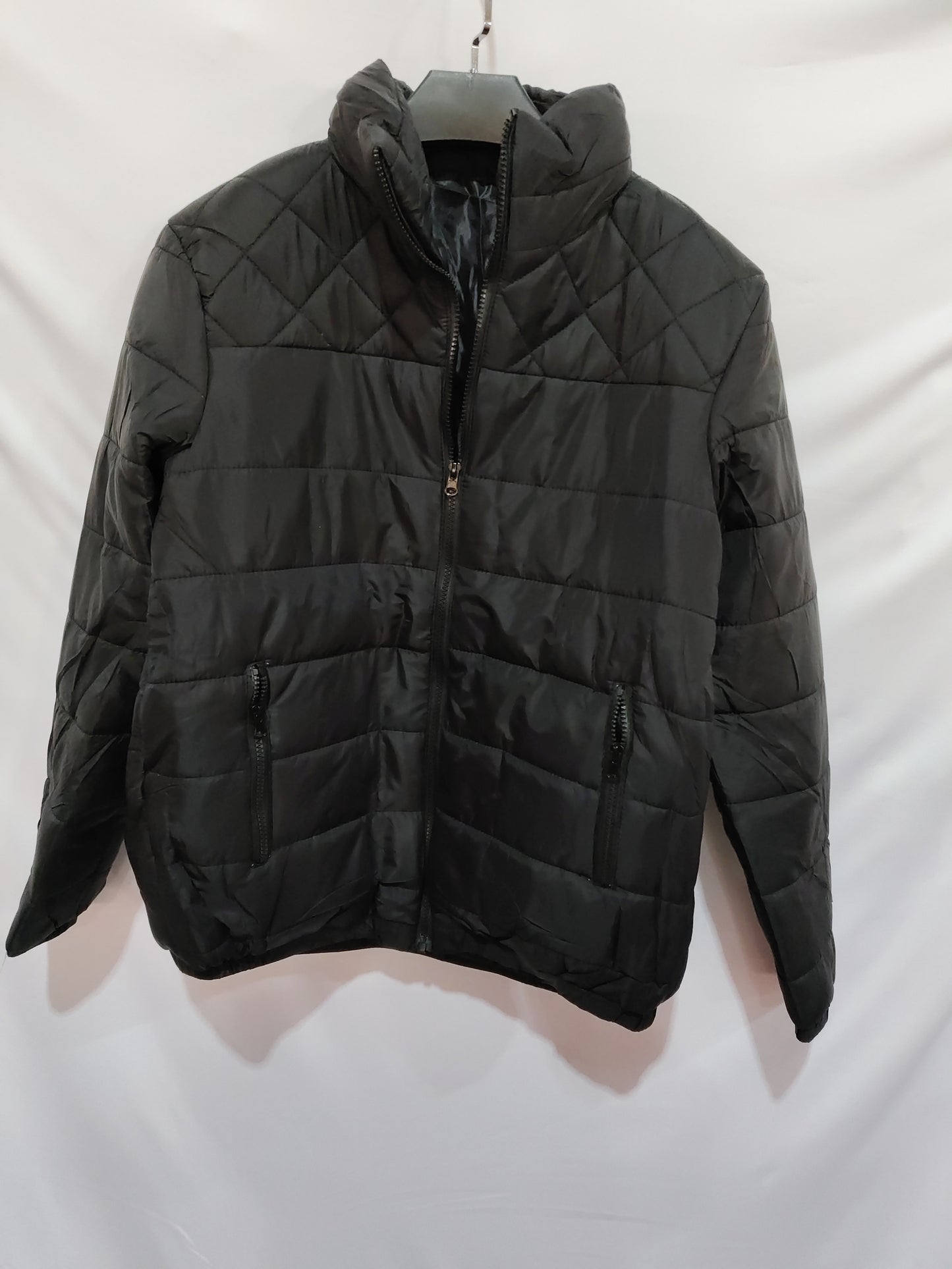 Men's Coat Winter Solid Color Stand Collar Jacket Fashion Rhombus Sewing Design Coat Casual Business Clothing