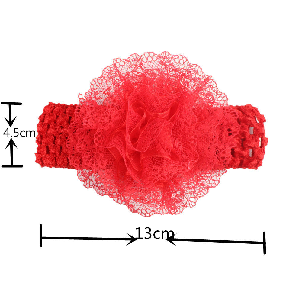 Baby Hair Band Chiffon Flower Lace Elastic Children Hair Band