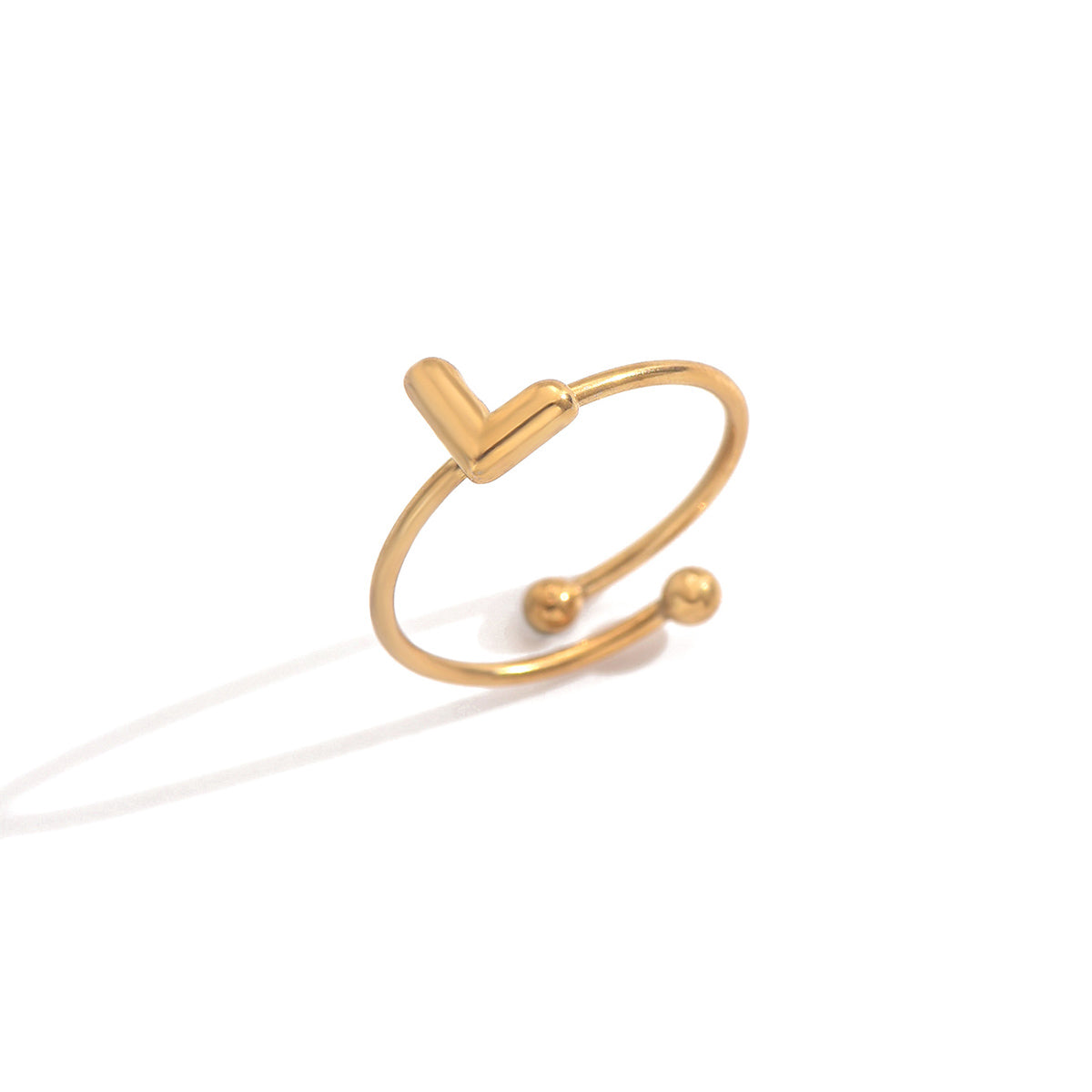 Lxalry 18K Gold Plated Stainless Steel Initial Ring For Women - Adjustable Minimalist Letter A-Z Rings, Personalized Gift Jewelry, Waterproof, Hypoallergenic, Tarnish-Free, Trendy Custom Statement Rin