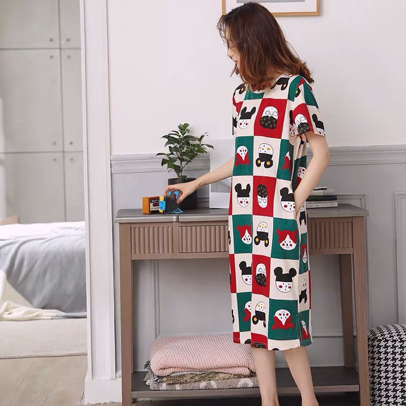 Nightdress Short Sleeve Ladies Summer Homewear Set