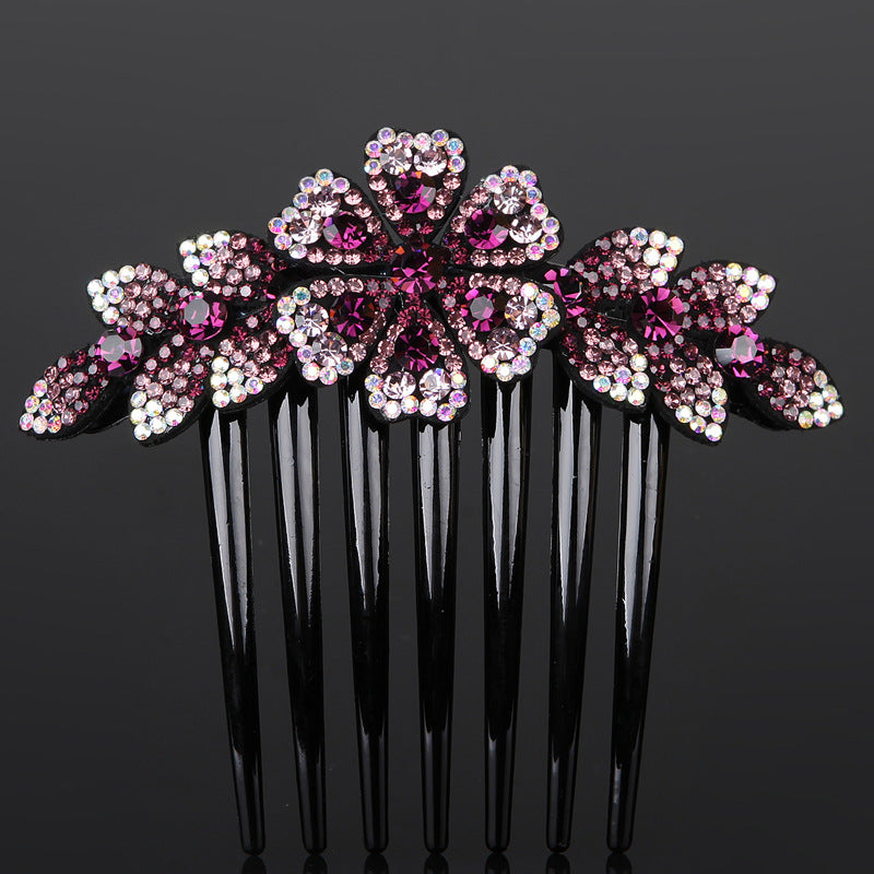 Hair accessories diamond and flower comb