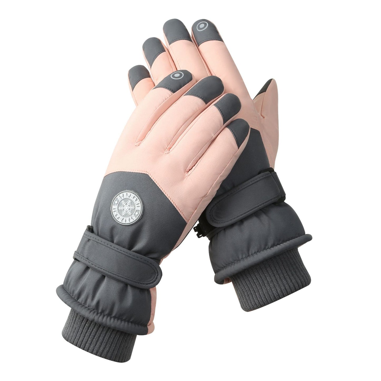 Men's And Women's Outdoor Cycling Can Touch The Screen Warm Plus Velvet Gloves