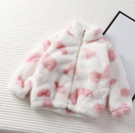 Fleece Padded Coat Puff Velvet Surface Western Style All-matching Baby Boy And Baby Girl Warm Top